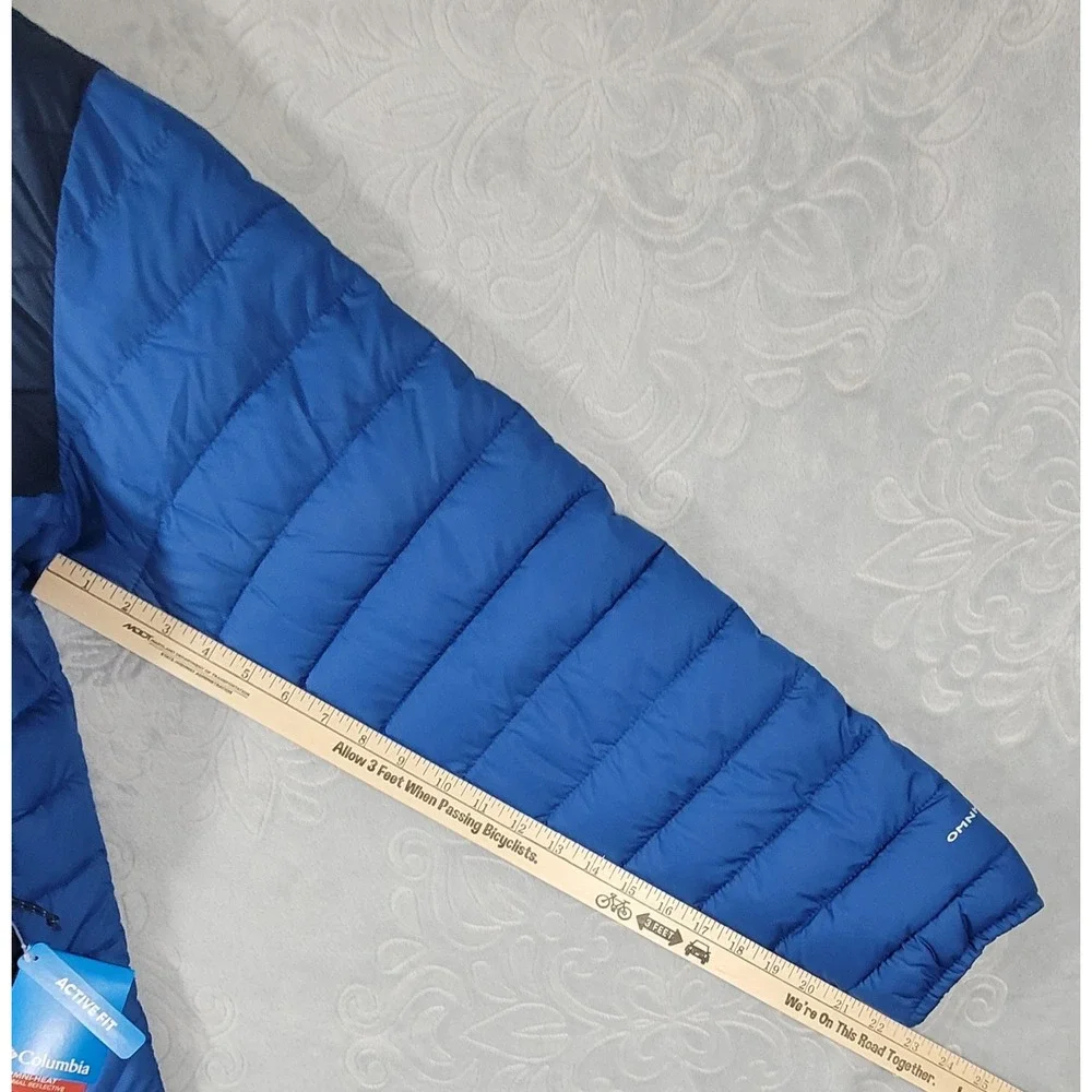 Columbia Men's Powder Lite II Blue Puffer Jacket Size Large Omni-Heat Active Fit